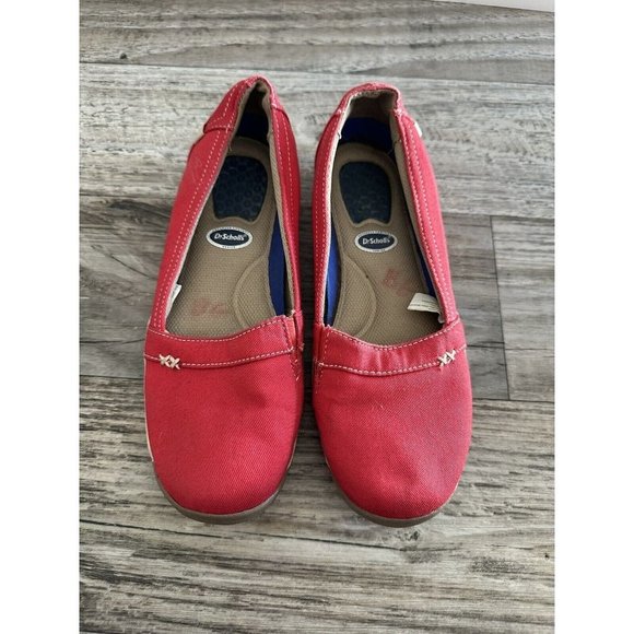 Dr scholls Shoes - Dr Scholls Advance Comforts Slip On Red Canvas Flats Size 6